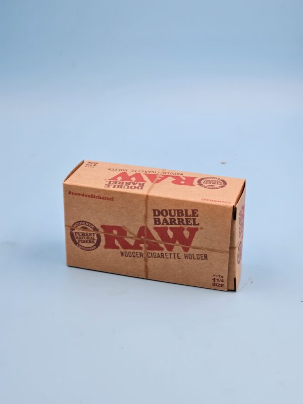 RAW Double Barrel Wooden Cigarette Holder 1-1/4 Size - Image 2