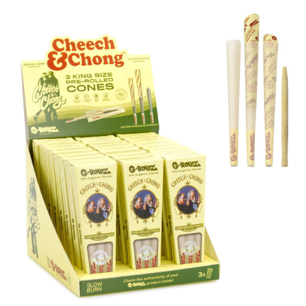 G-Rollz Cheech and Chong King Size Cones - 24 Packs (3 Cones per Pack)