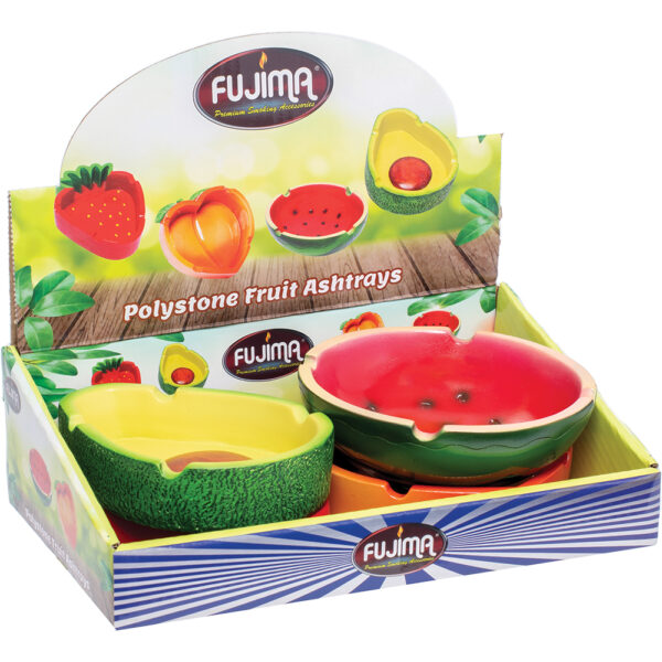 Fruit Polystone Ashtrays - 4ct