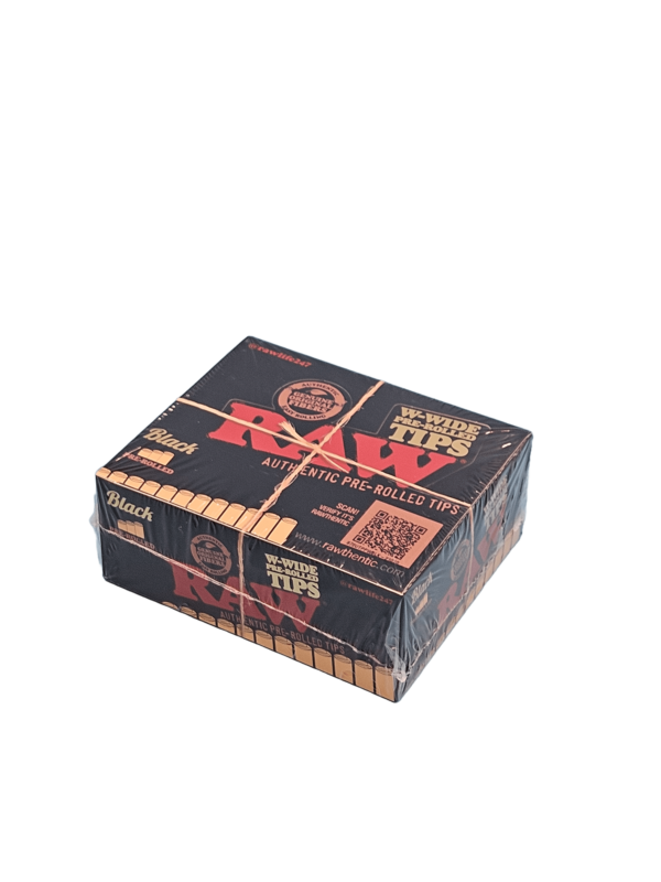 Raw Black W-Wide Pre Rolled Tips